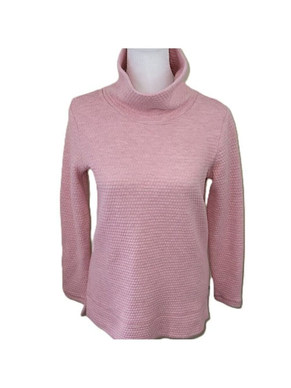 T By Talbots Bubble Jacquard Quilted Mockneck Pull Over High Neck Women's Size S